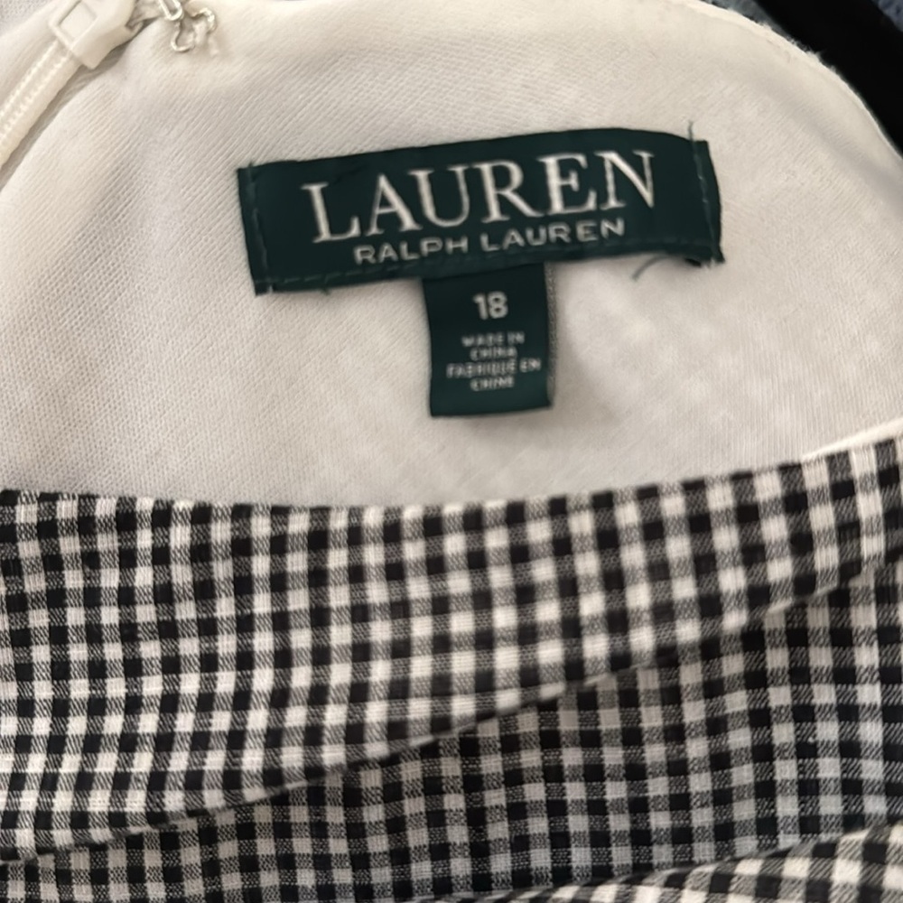 💎 Ralph Lauren Gingham Midi Dress with Lace Hem | Size 18 | NWT - Picture 6 of 7